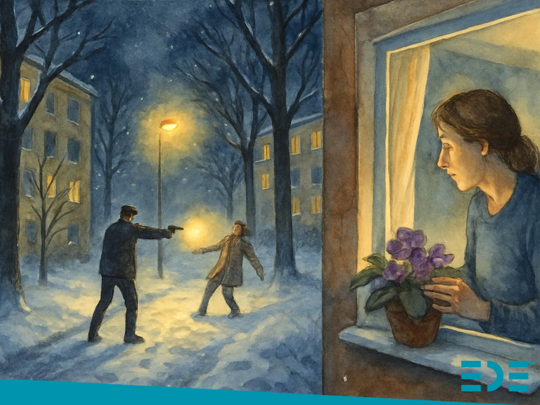 Penceremde Üç Top Menekşe